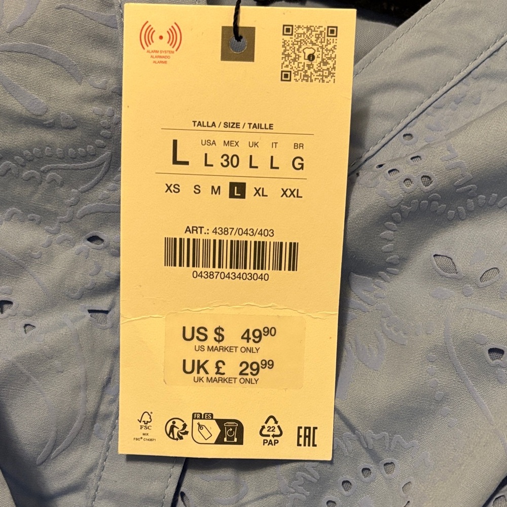 Zara Blue Long Sleeve Dress - Picture 5 of 5